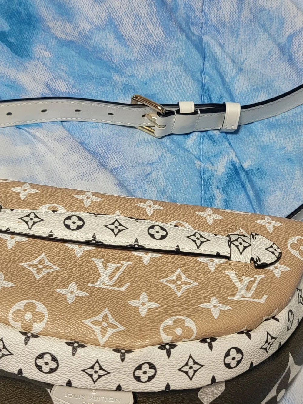 Louis Vuitton White and Brown Monogram Bumbag